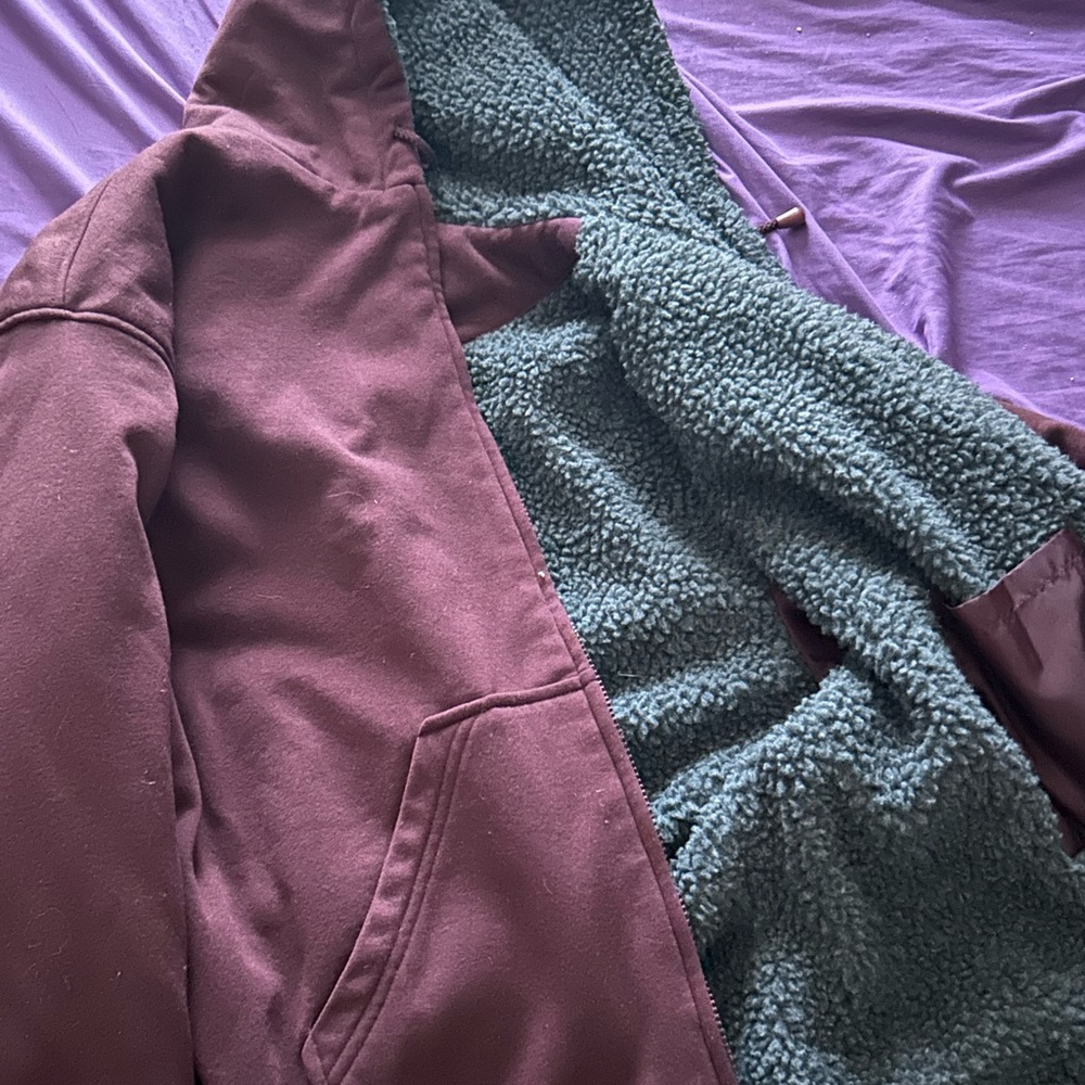 Plush Burgundy Teddy Jacket